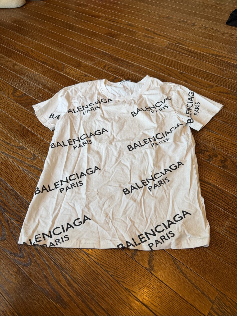 Nike White Short Sleeve Logo Tee with Black Print